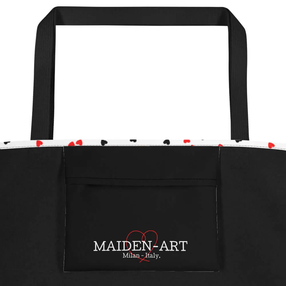 Beach Bag - Hearts in White sold by Maiden-Art product image thumbnail 3
