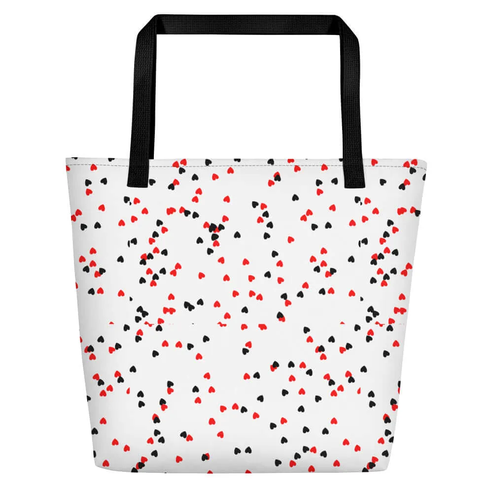 Beach Bag - Hearts in White sold by Maiden-Art product image thumbnail 2