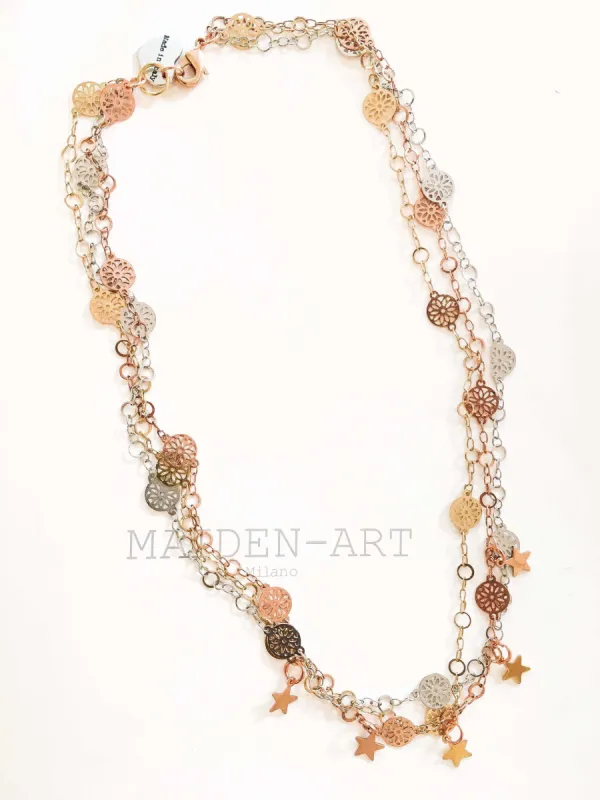 Lucky Charm Star Necklace in 18kt Gold Plated, Rose Gold Plated and Silver Plated Brass. sold by Maiden-Art