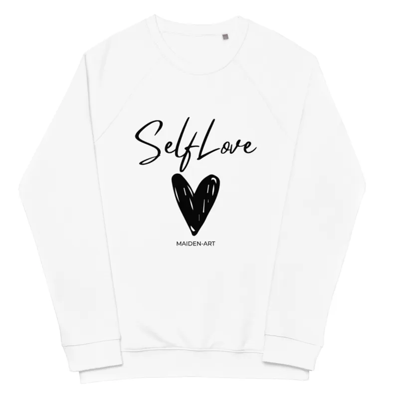 SELF LOVE Unisex organic raglan sweatshirt sold by Maiden-Art