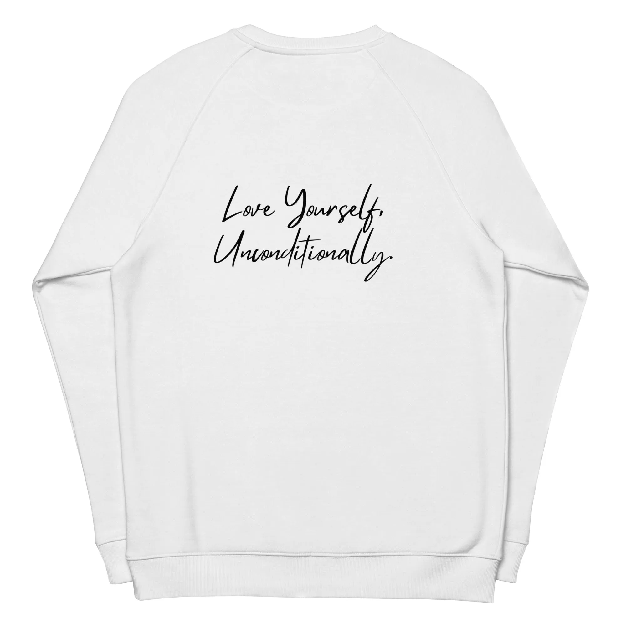 SELF LOVE Unisex organic raglan sweatshirt sold by Maiden-Art product image thumbnail 4