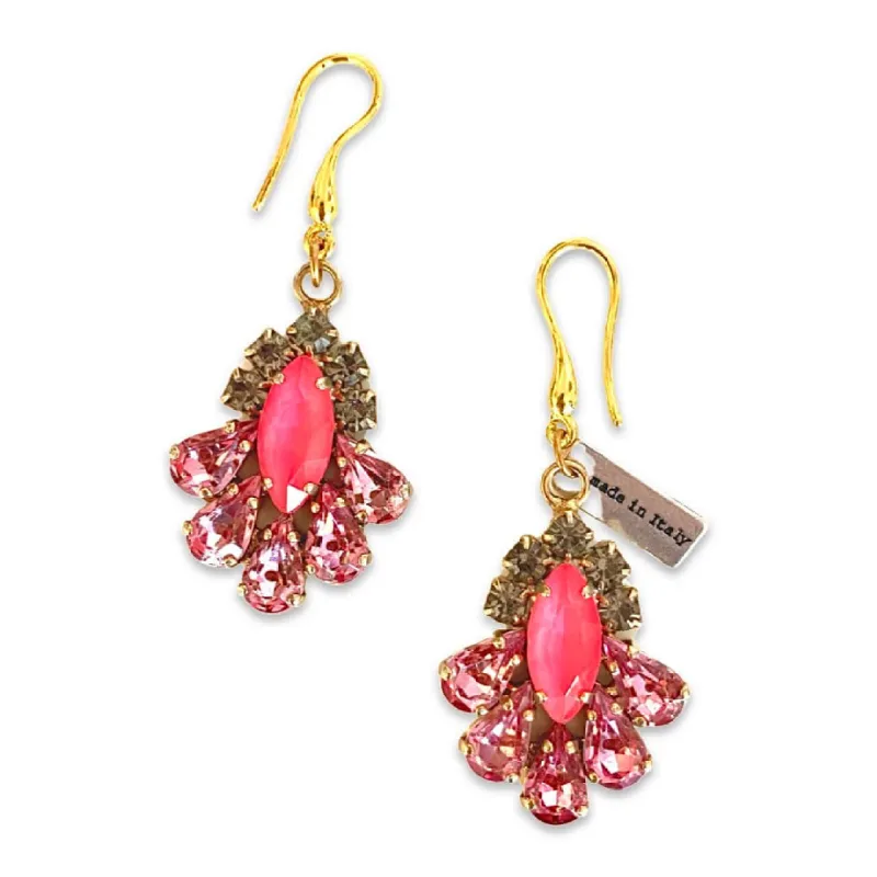 Fucsia and Flamingo Pink Statement Earrings sold by Maiden-Art