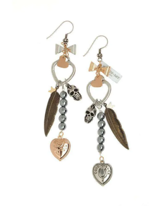 Black pearls cluster earrings sold by Maiden-Art