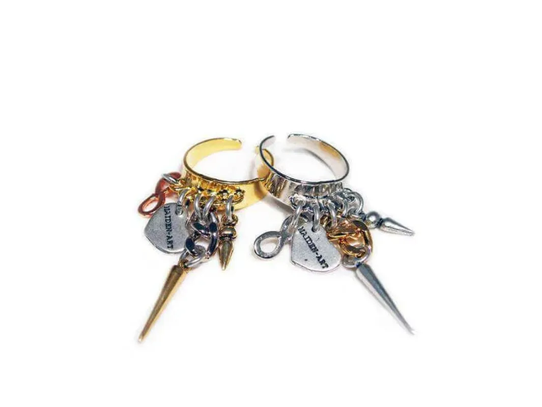 Statement Ring with chains and studs sold by Maiden-Art