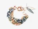 Rose Gold and GunMetal Chain and Charms Bracelet sold by Maiden-Art