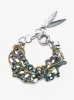 Silver and GunMetal Chain and Charms Bracelet sold by Maiden-Art