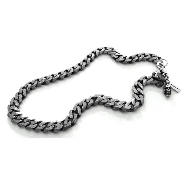 Silver skull and chain mens necklace. Mens gift, Gift for Men.  Perfect for valentines day, valentines day gift- In 3 Colors. sold by Maiden-Art