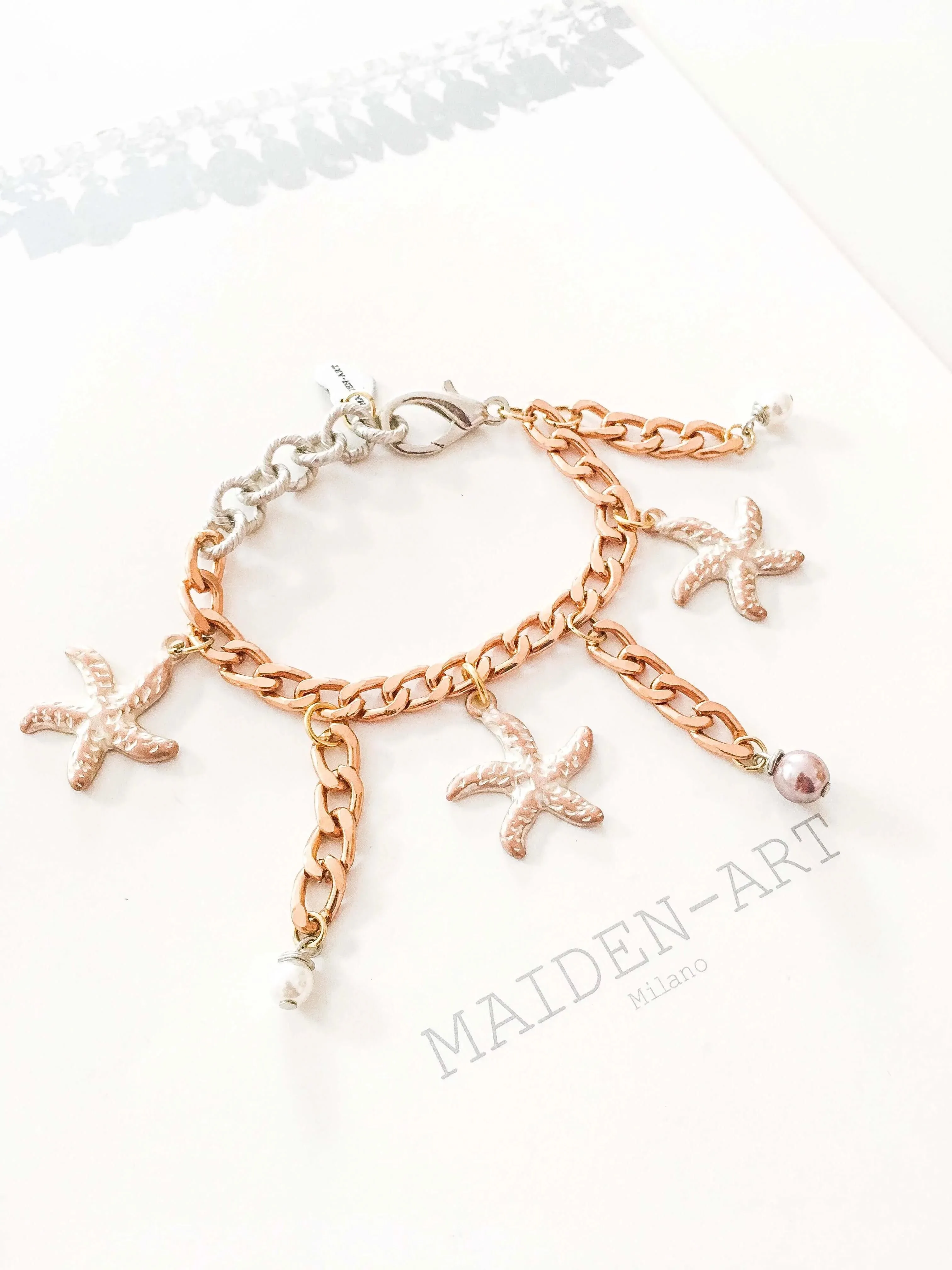 Statement Bracelet with Starfish Charms and Pearls sold by Maiden-Art product image thumbnail 2