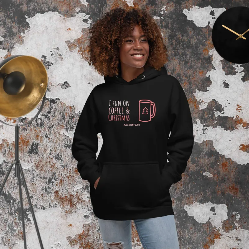 "I run on Coffee and Christmas" Unisex Hoodie sold by Maiden-Art
