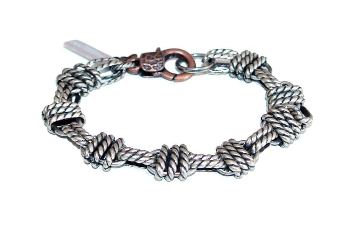 Mens multi chain bracelet in silver sold by Maiden-Art