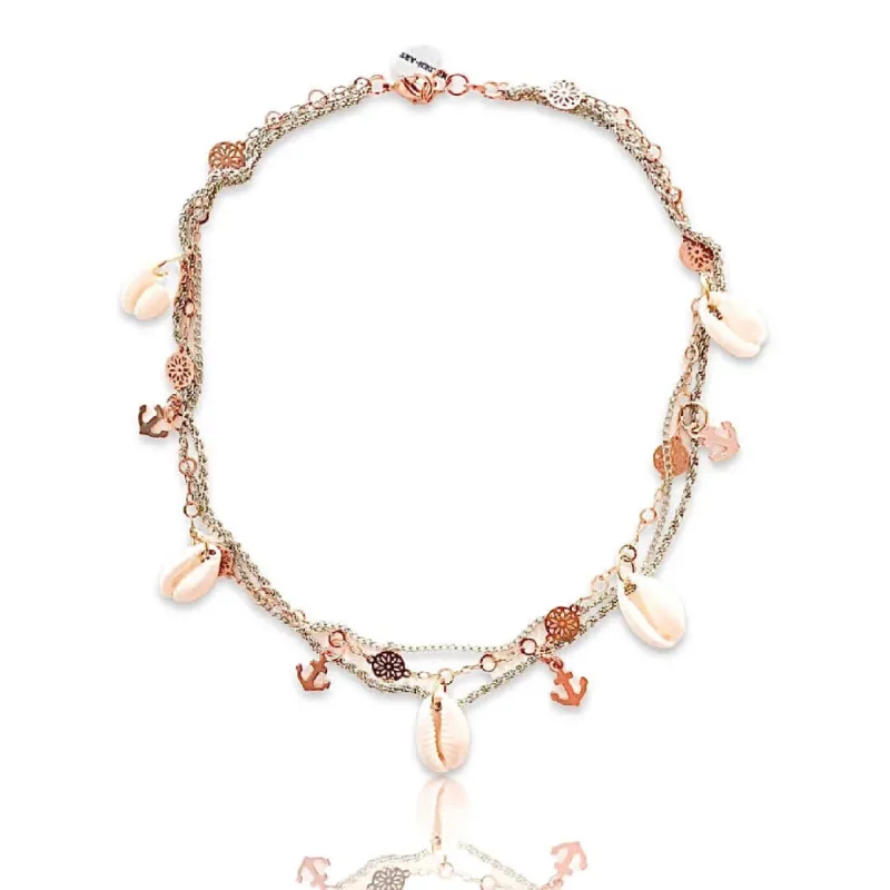 Seashells and Anchor Charms Necklace. sold by Maiden-Art