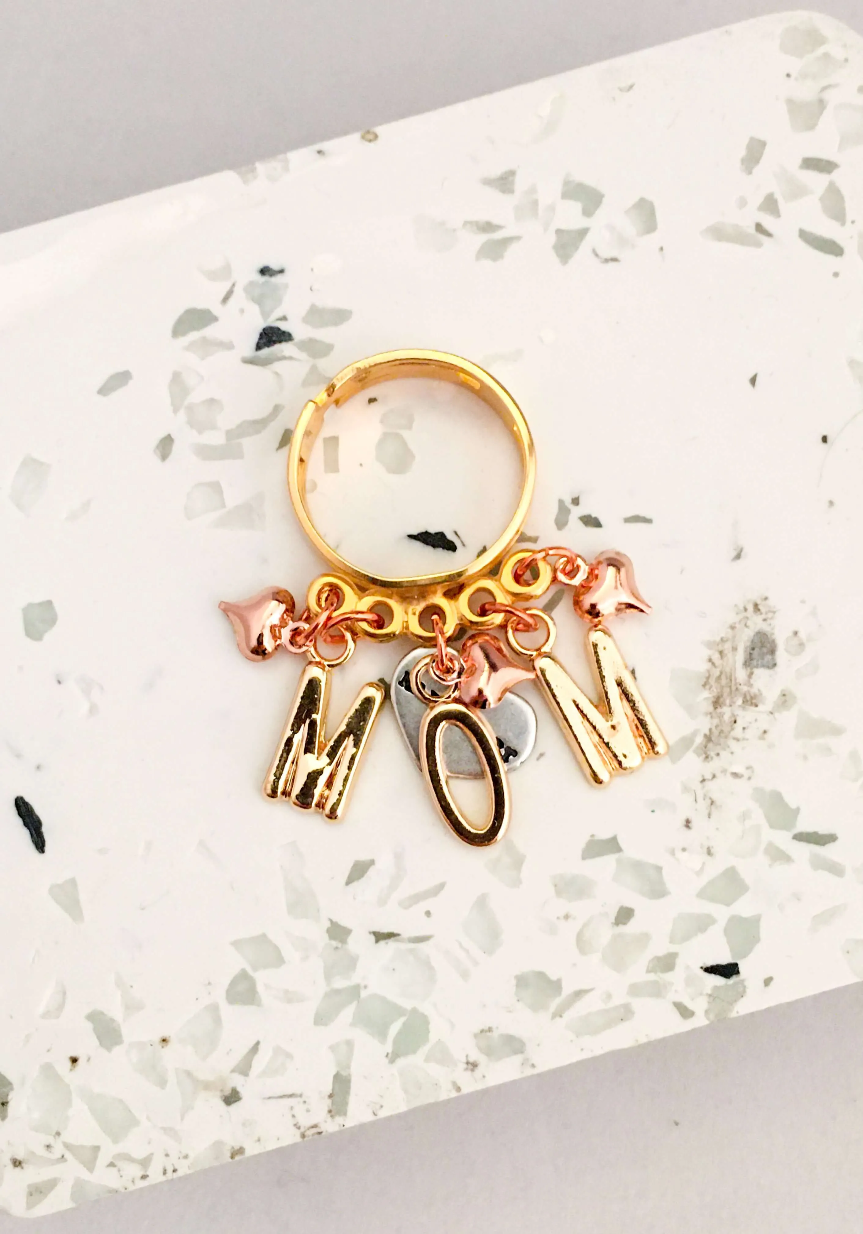 Letter Ring Gold and Rose Gold. Personalized Design sold by Maiden-Art product image thumbnail 4