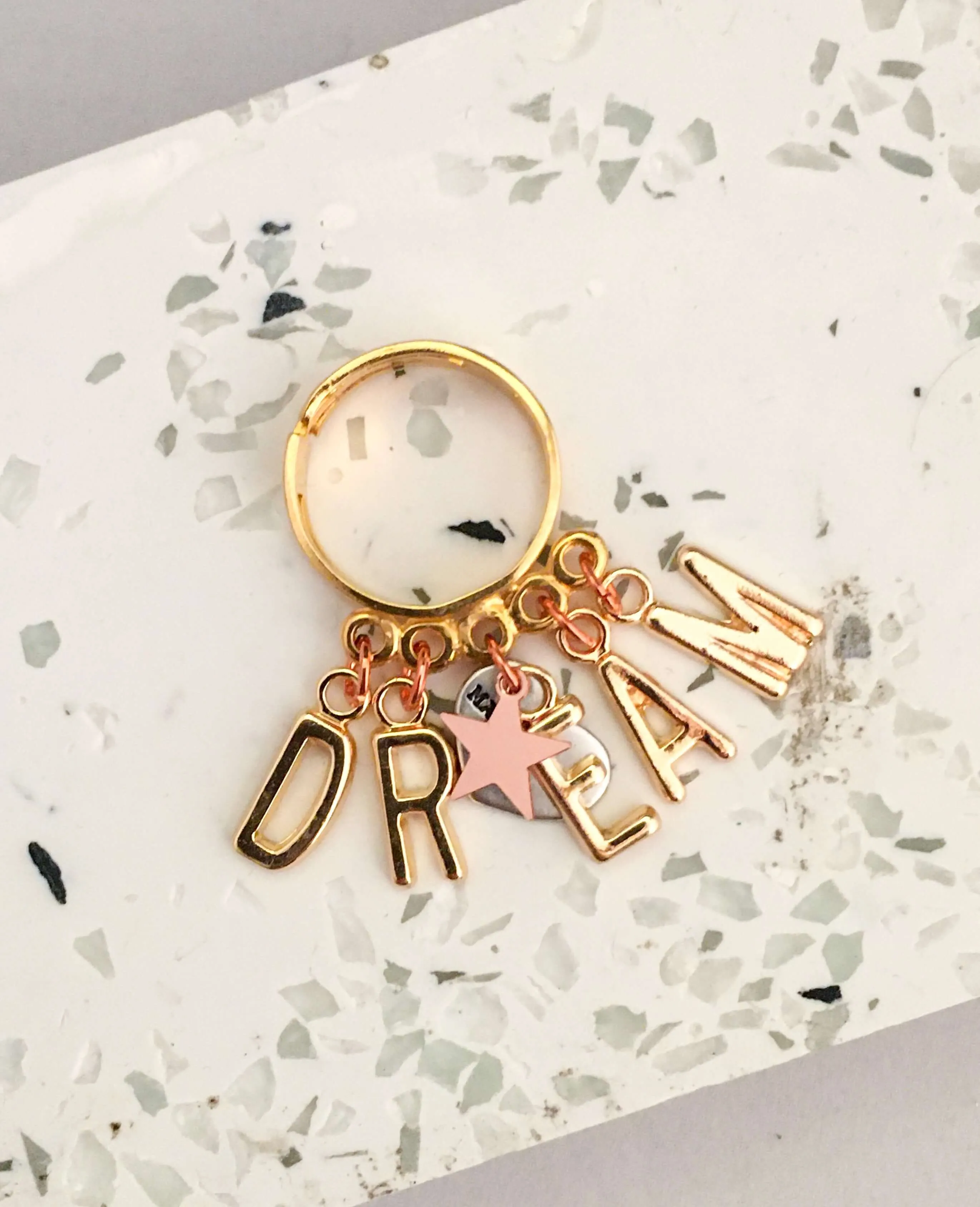 Letter Ring Gold and Rose Gold. Personalized Design sold by Maiden-Art product image thumbnail 5