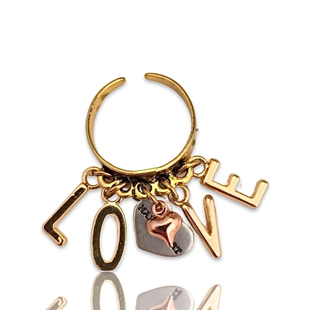 Letter Ring Gold and Rose Gold. Personalized Design sold by Maiden-Art product image thumbnail 2