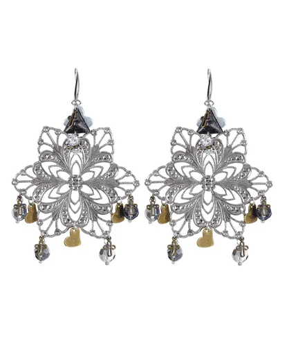 Chandelier Earrings with sparkling beads and charms. Oversized Earrings. sold by Maiden-Art product image thumbnail 2