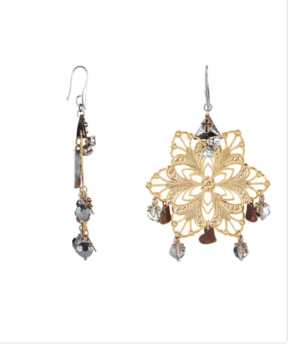 Chandelier Earrings with sparkling beads and charms. Oversized Earrings. sold by Maiden-Art product image thumbnail 5