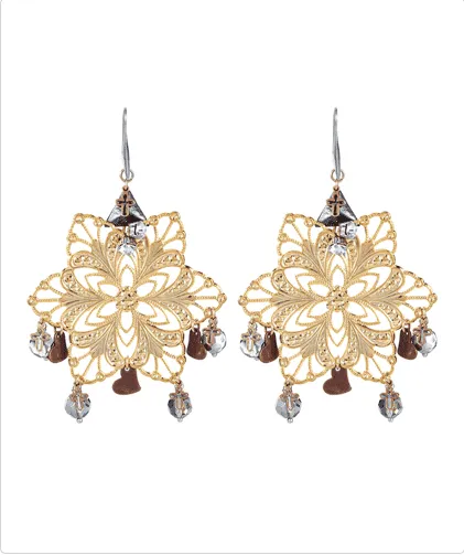 Chandelier Earrings with sparkling beads and charms. Oversized Earrings. sold by Maiden-Art product image thumbnail 4