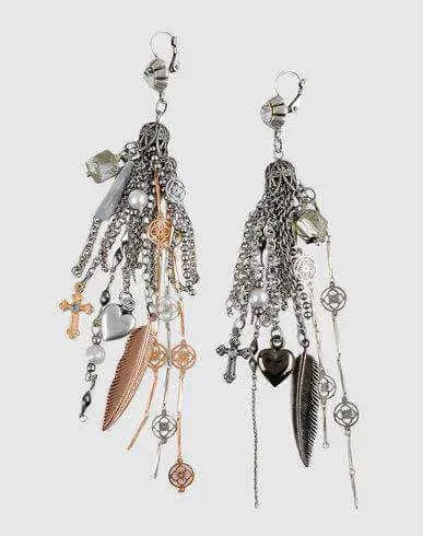Tassel earrings with antique silver, rose gold and charms. Boho chic earrings, boho chic jewelry.* PROMOTION sold by Maiden-Art product image thumbnail 2