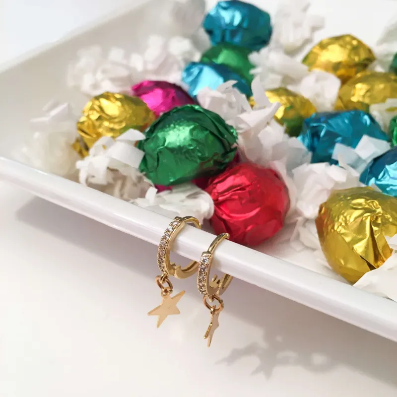 Micro Hoop Earrings, Micro Hoops with Charms. sold by Maiden-Art