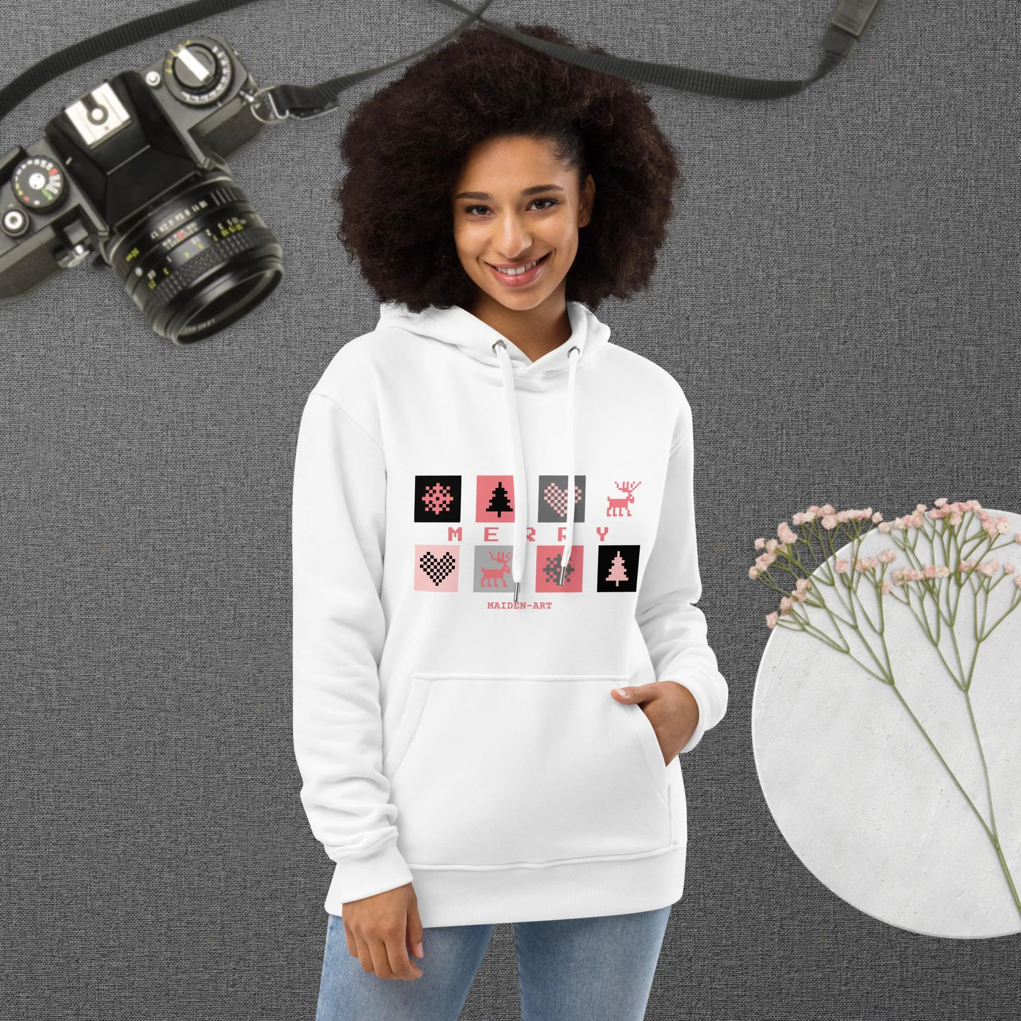 "Merry" Premium eco hoodie sold by Maiden-Art