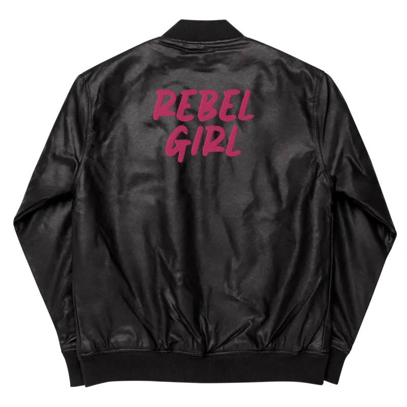 REBEL GIRL Leather Bomber Jacket sold by Maiden-Art