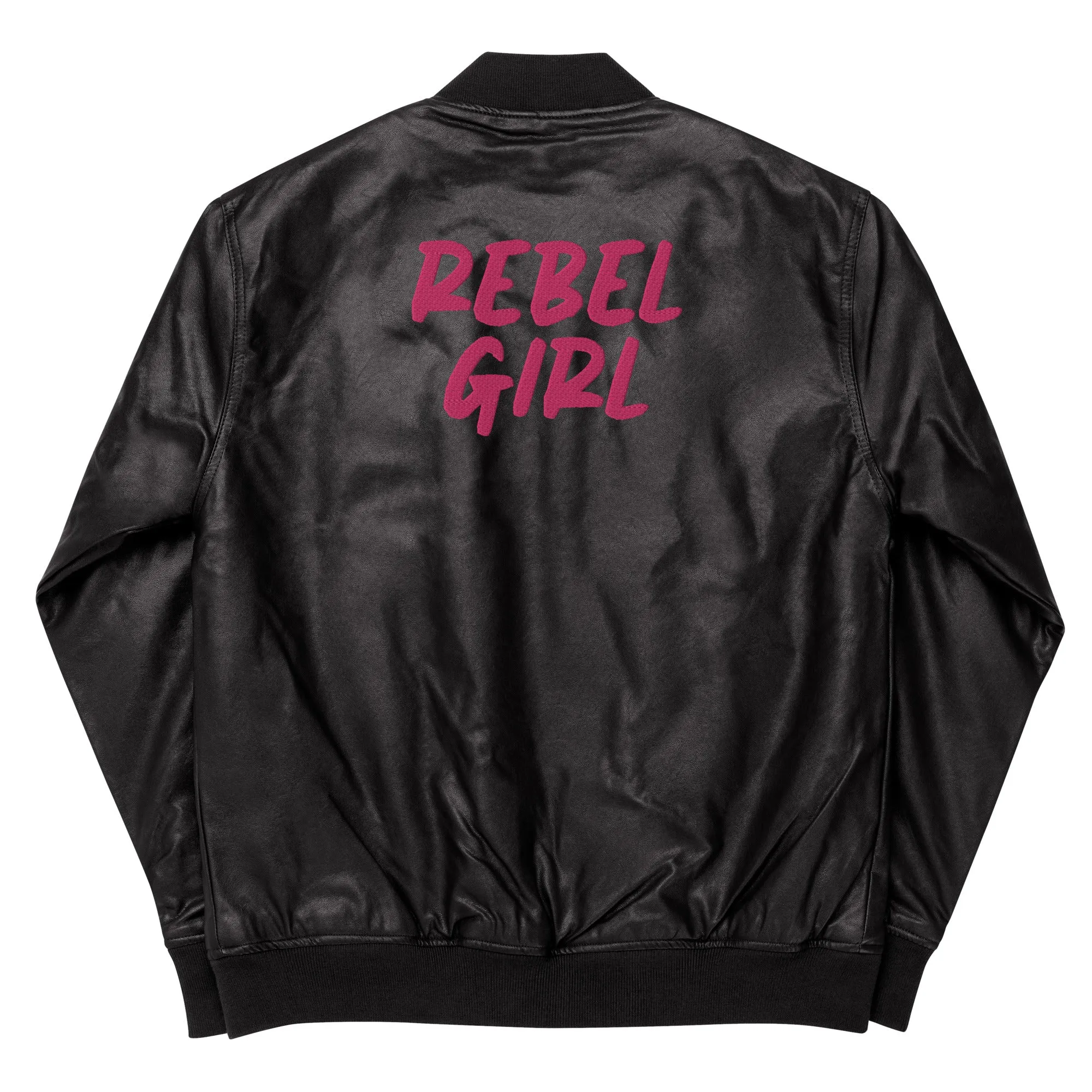 REBEL GIRL Leather Bomber Jacket sold by Maiden-Art