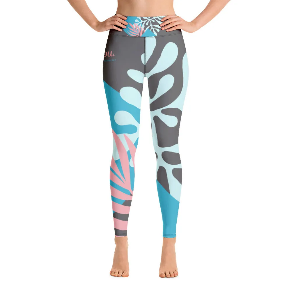 "Be You" Leggings - FLOWER BLUE Special edition sold by Maiden-Art