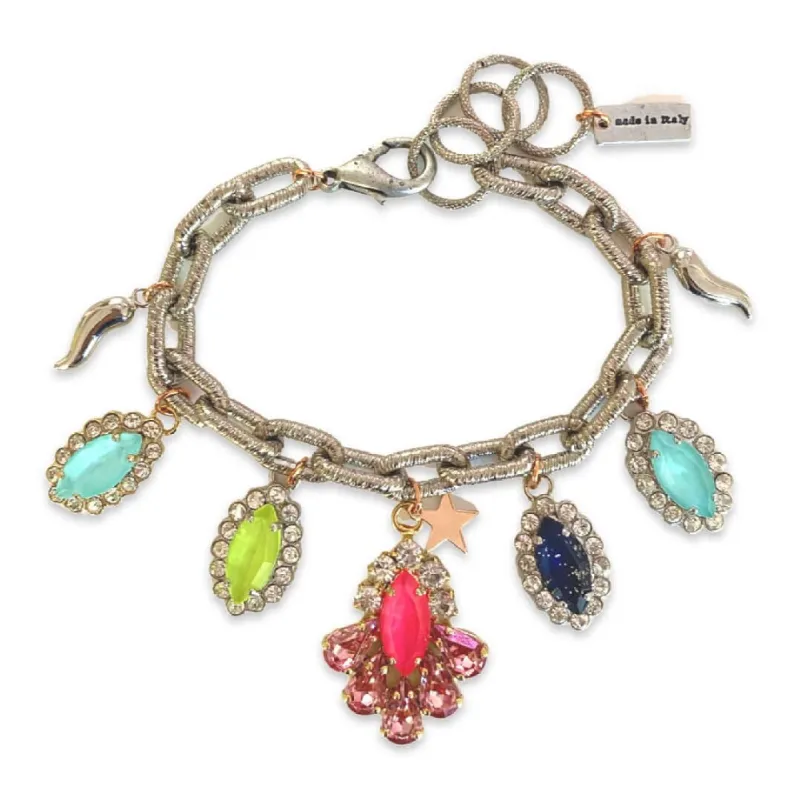 Colorful Statement Bracelet with Rhinestones. sold by Maiden-Art