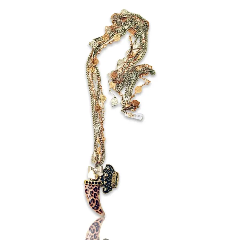 Enamel Animalier Horn Long Necklace sold by Maiden-Art