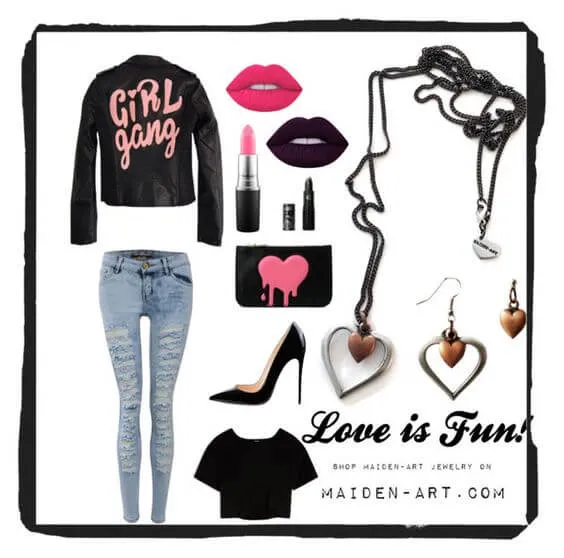 Heart cluster earrings in brass and silver. Perfect for valentines day, valentines day gift, gift for her. sold by Maiden-Art product image thumbnail 2