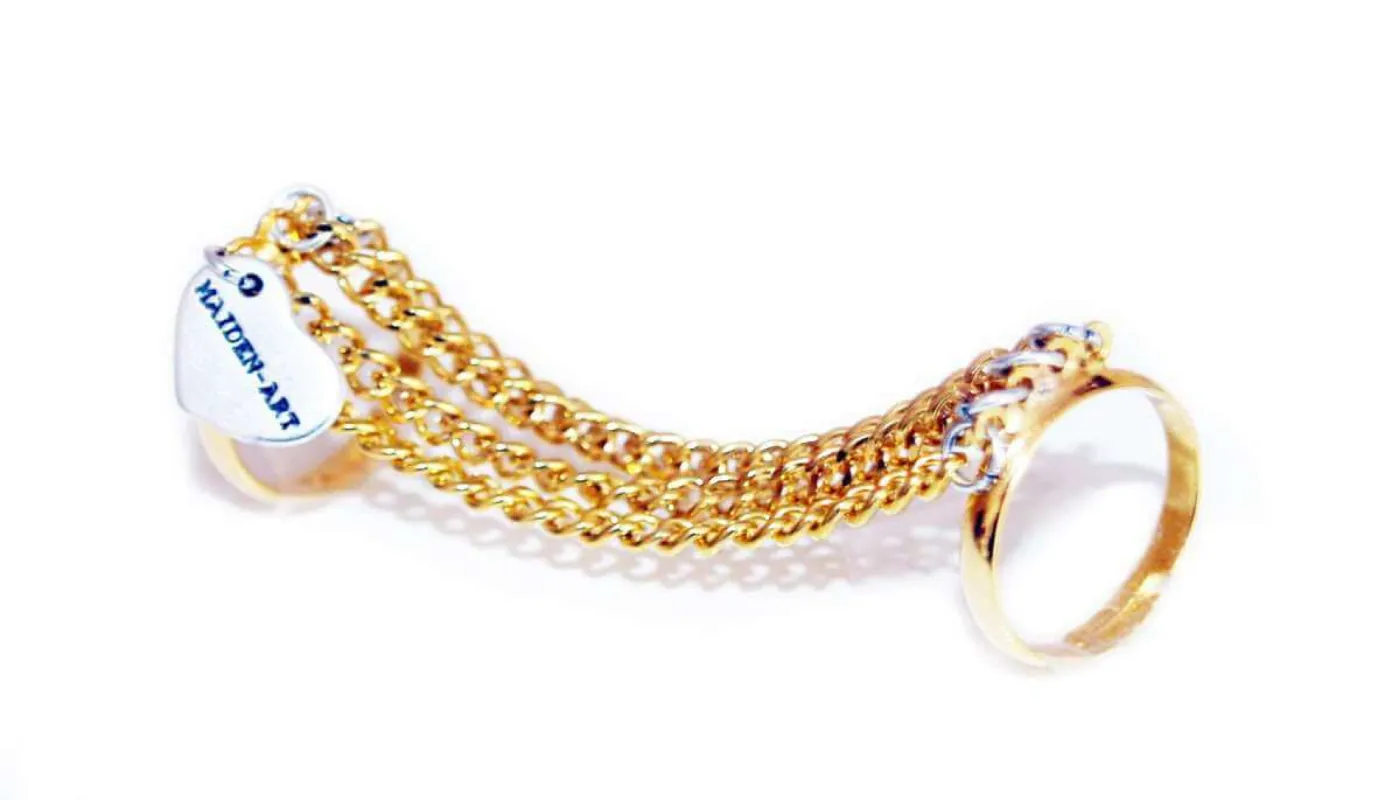 Double rings with gold chains sold by Maiden-Art