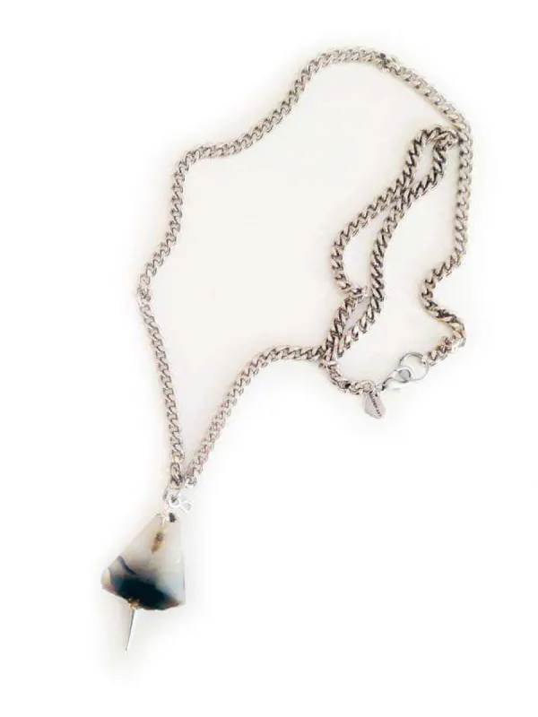 Necklace with agate stone and studs in 2 colors available. sold by Maiden-Art