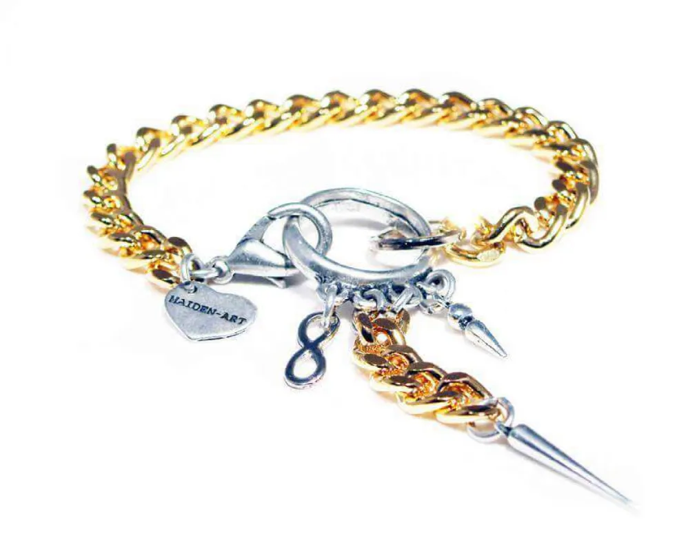 Gold bracelet with studs. sold by Maiden-Art