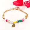 Colorful Beads and Stones Bronze Heart Bracelet sold by Maiden-Art