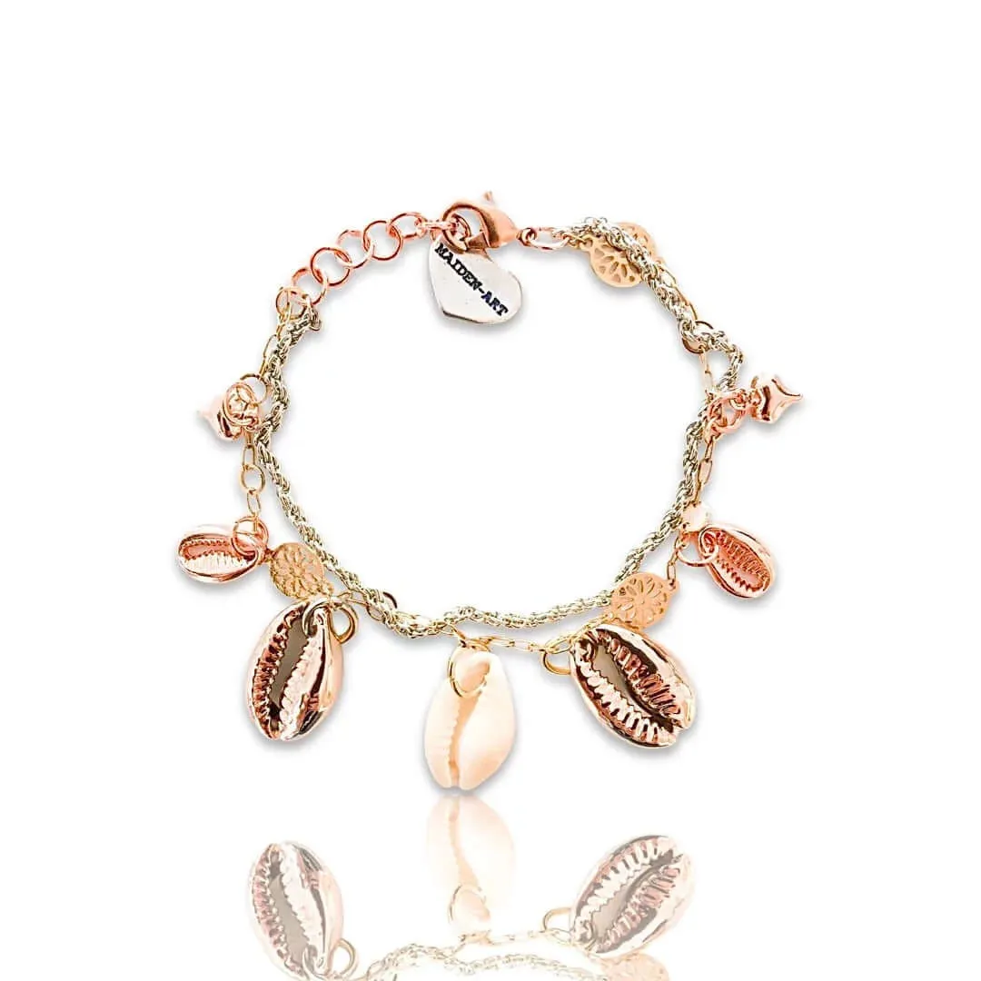 Seashells And 18kt Gold Plated Bracelet sold by Maiden-Art