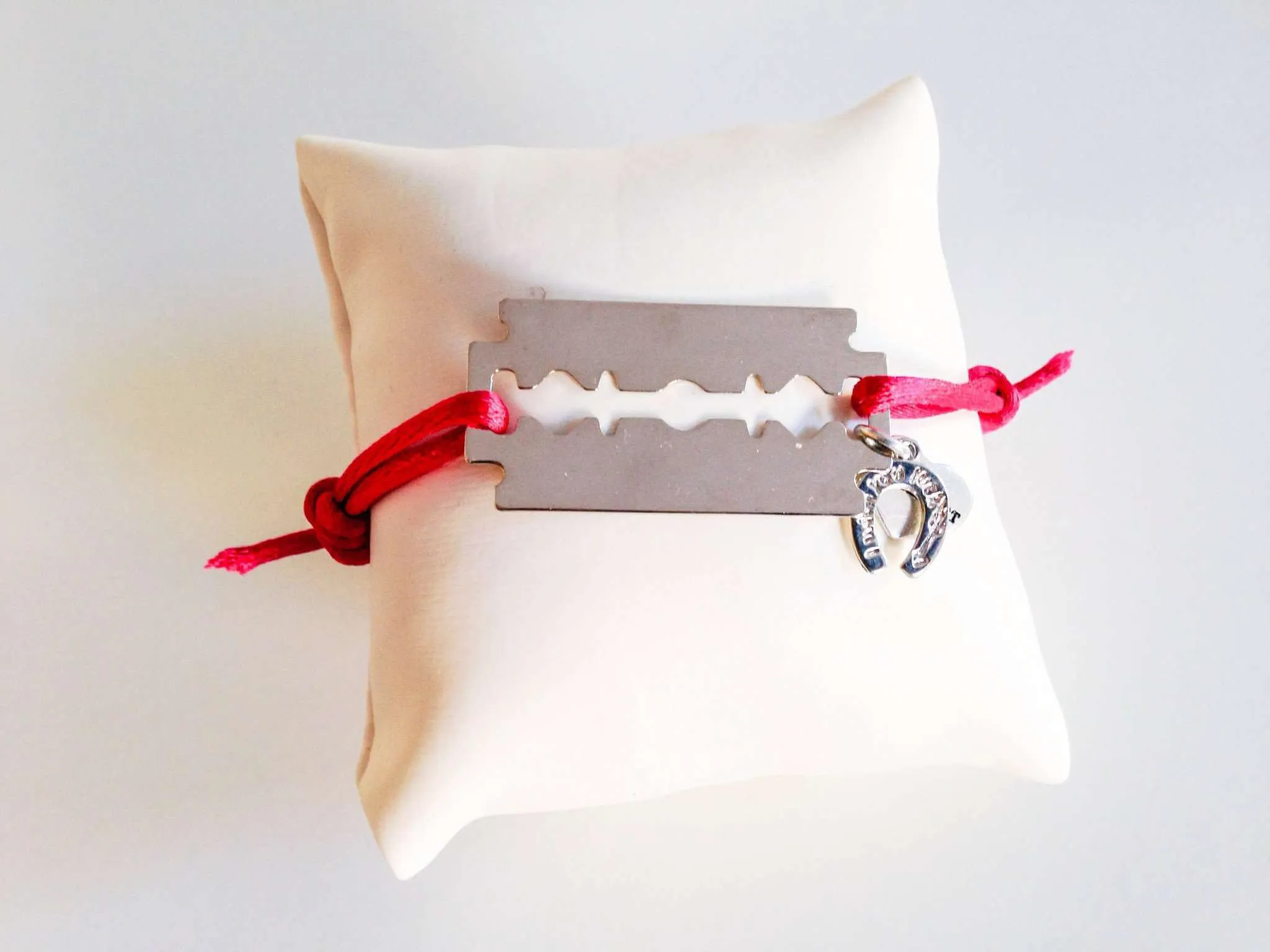 Colorful punk bracelet made with silk cord and silver plated Charms. 10 Colors Available. sold by Maiden-Art product image thumbnail 3