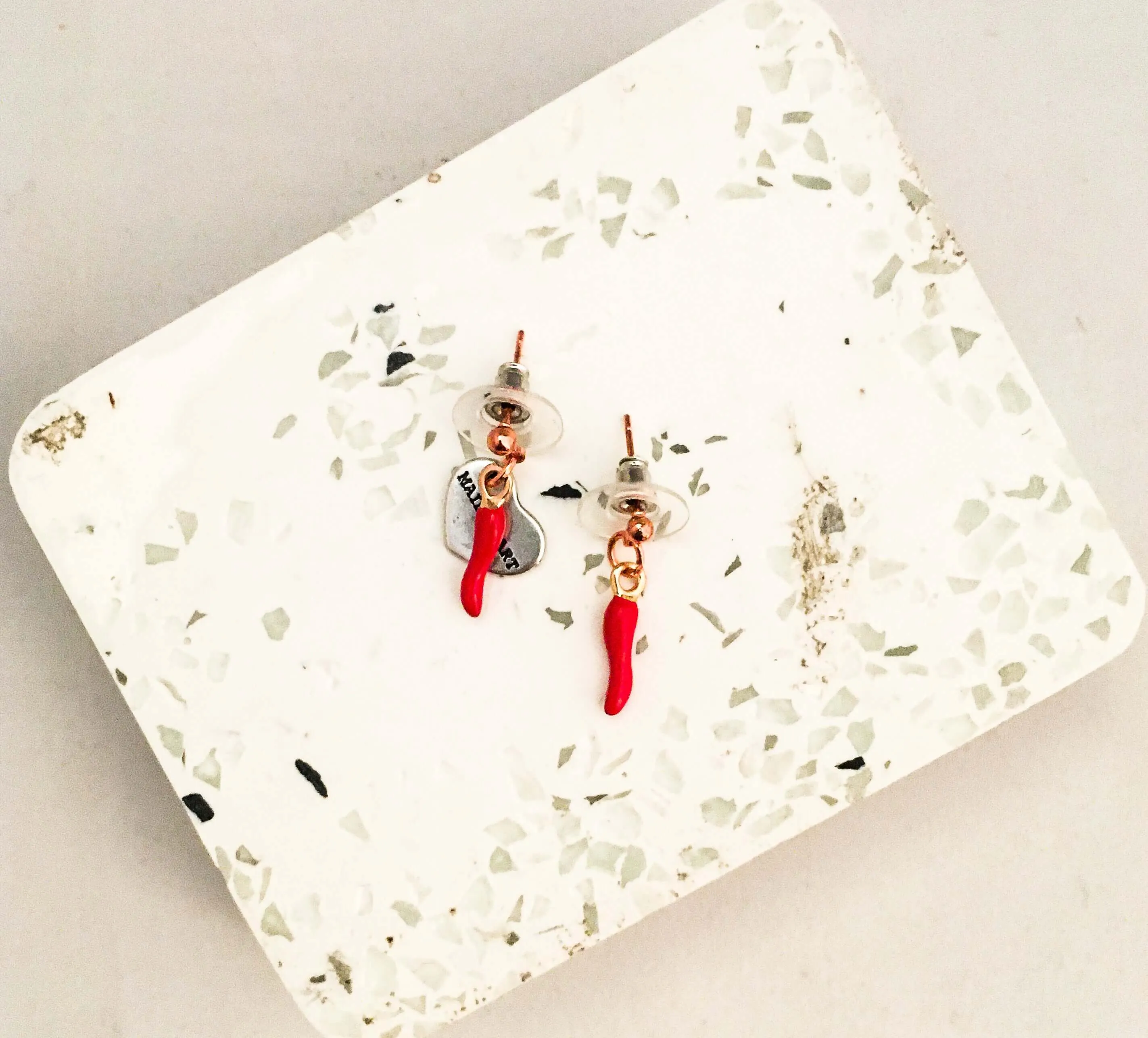 Italian Red Horn Earrings. Red Horn Jewelry. sold by Maiden-Art