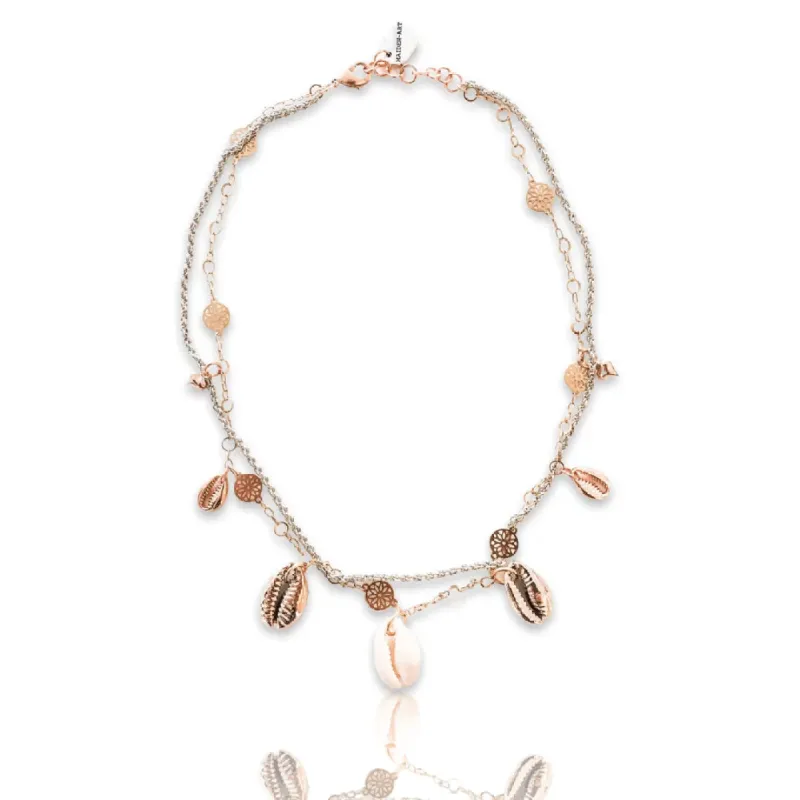 Seashells and 18kt Gold Plated Choker Necklace sold by Maiden-Art