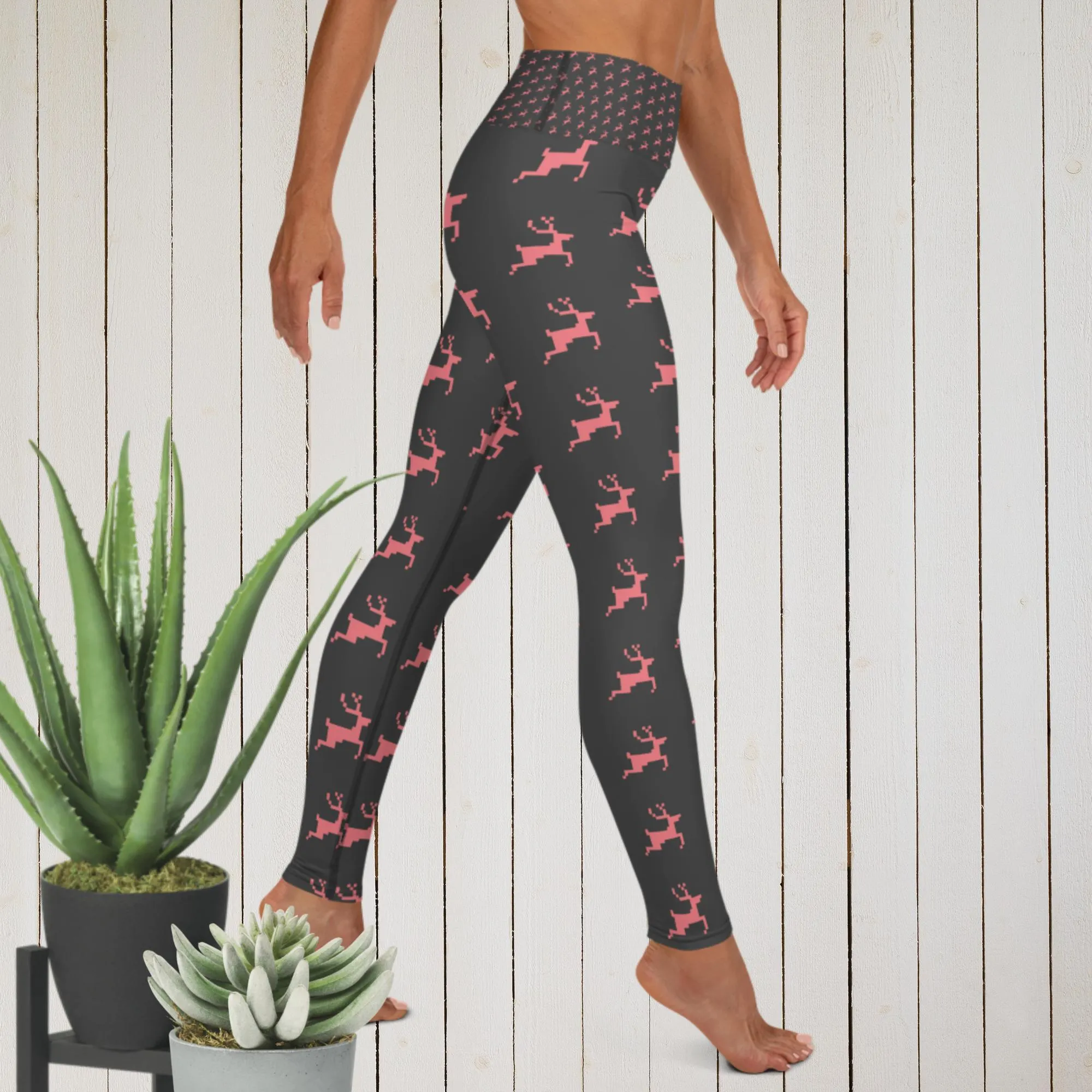 "Christmas Deer" - Yoga Leggings sold by Maiden-Art