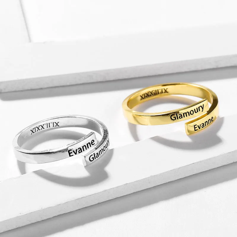 Full Silver 2-Name Ring sold by Maiden-Art