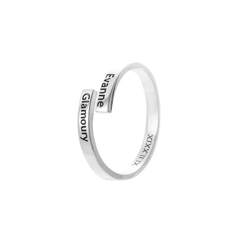 Full Silver 2-Name Ring sold by Maiden-Art product image thumbnail 2