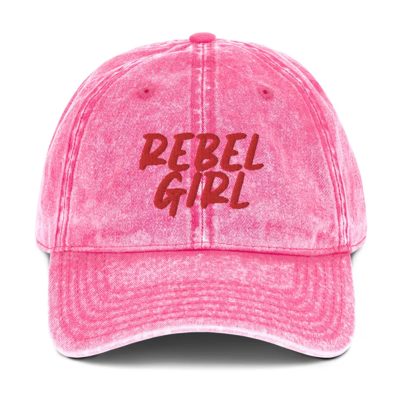 REBEL GIRL Vintage Cotton Twill Cap sold by Maiden-Art