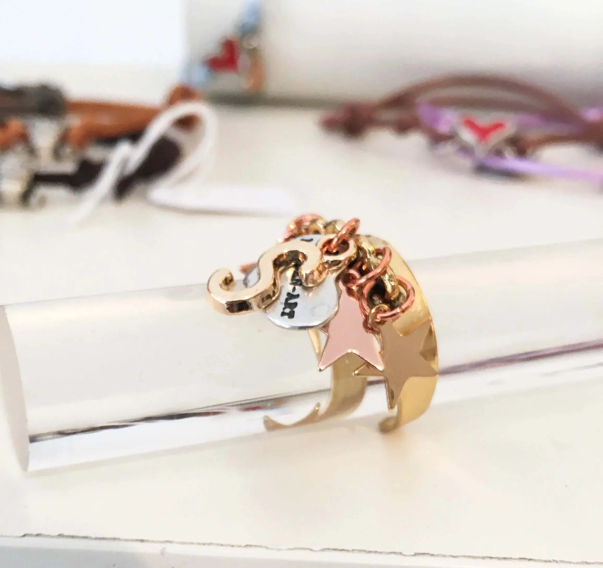 Ring in 18kt Gold plated brass. Initial Ring Gold. sold by Maiden-Art product image thumbnail 3