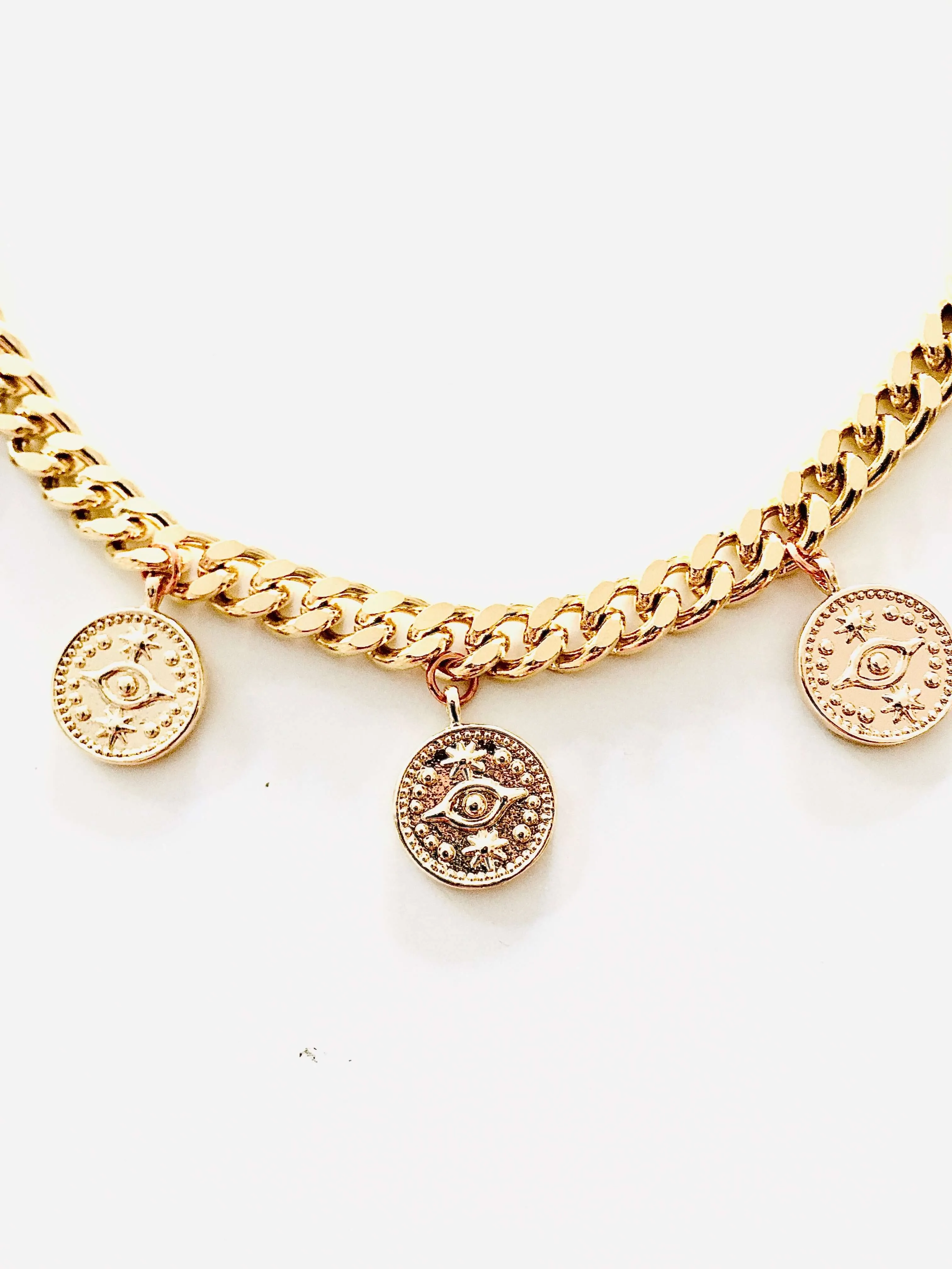 Evil Eye Coins Necklace in Gold and Silver. sold by Maiden-Art product image thumbnail 4