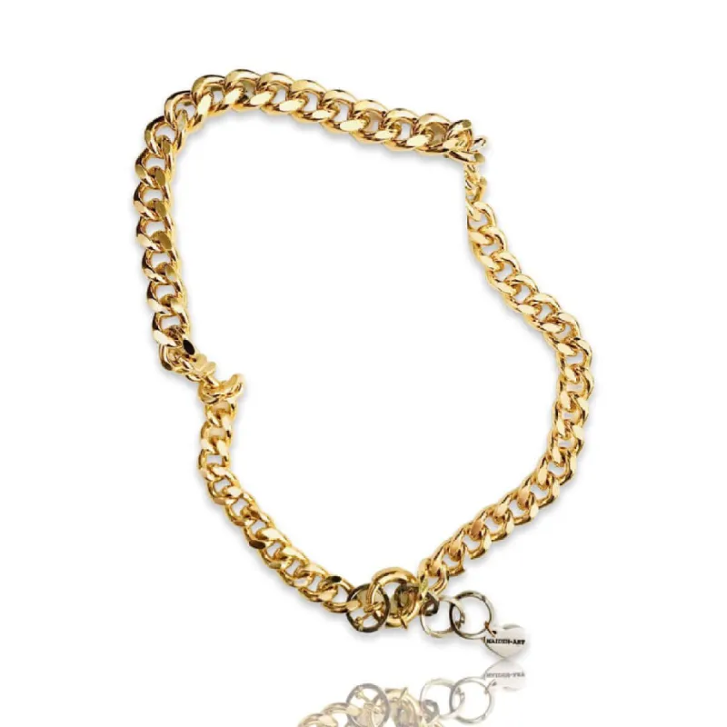 18kt Gold plated brass Curb Chain Necklace and rudder clasp. Rudder clasp necklace. sold by Maiden-Art