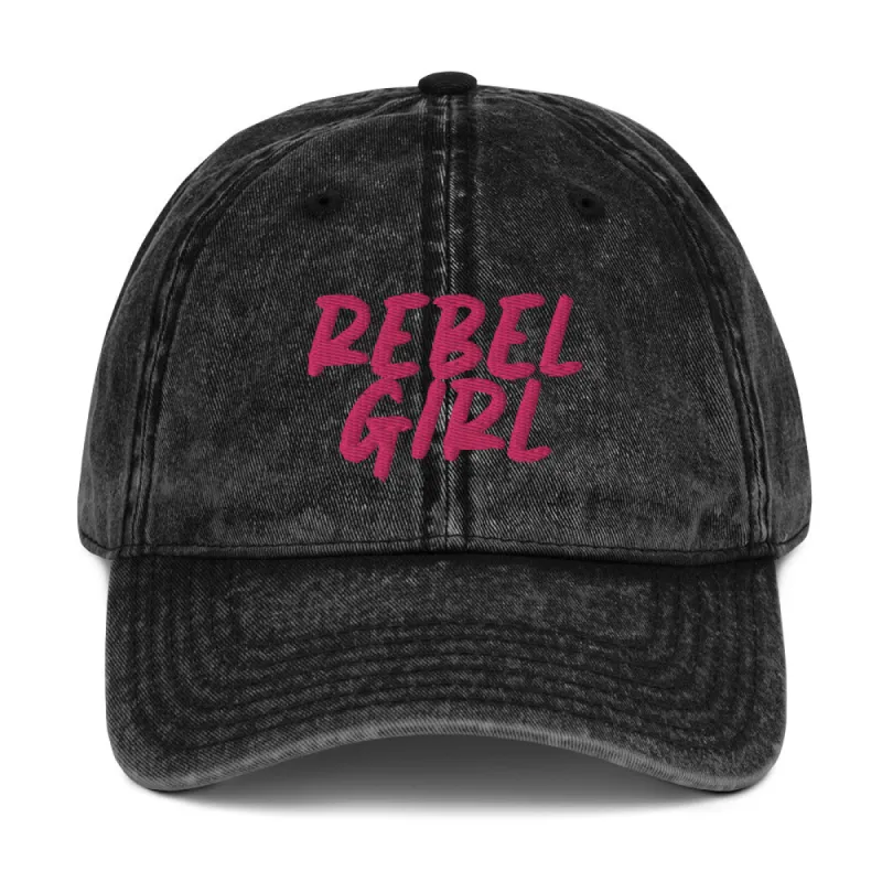 REBEL GIRL Vintage Cotton Twill Cap sold by Maiden-Art
