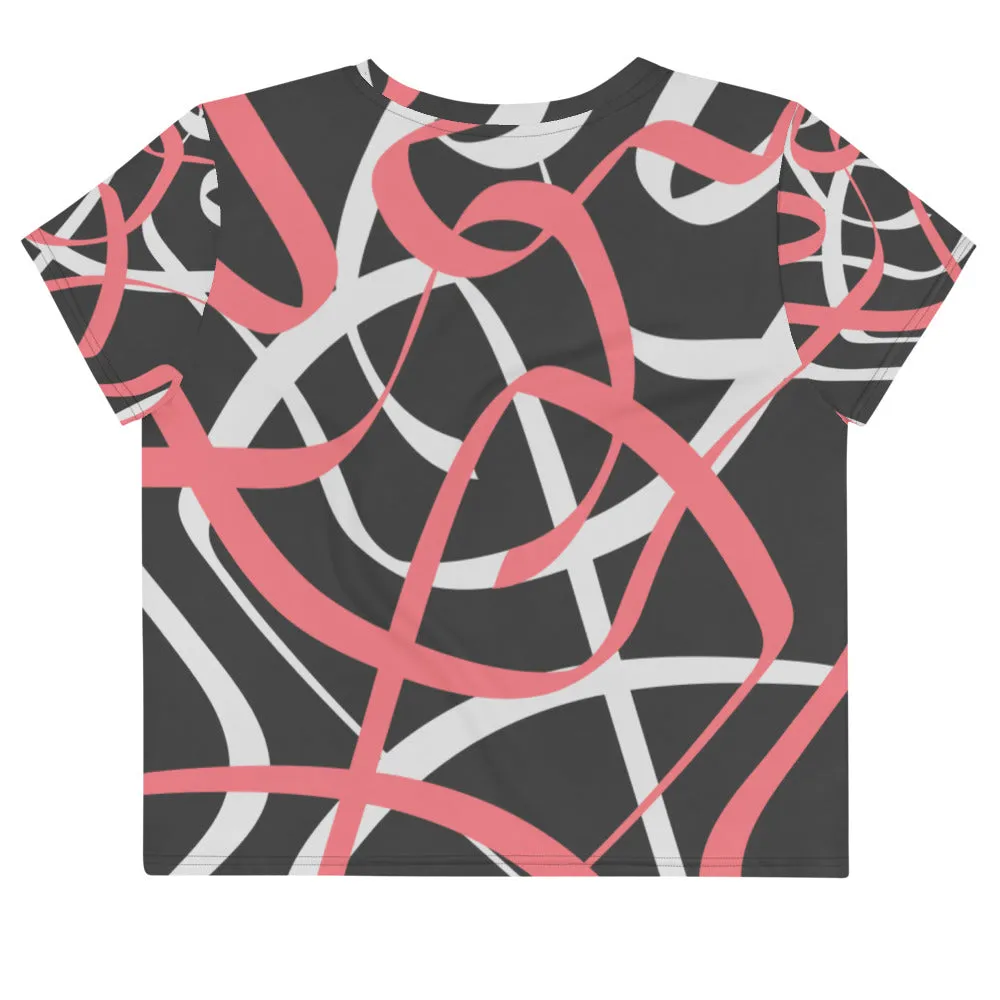 "Be You" - All-Over Print Crop Tee - ABSTRACT BLACK sold by Maiden-Art product image thumbnail 2