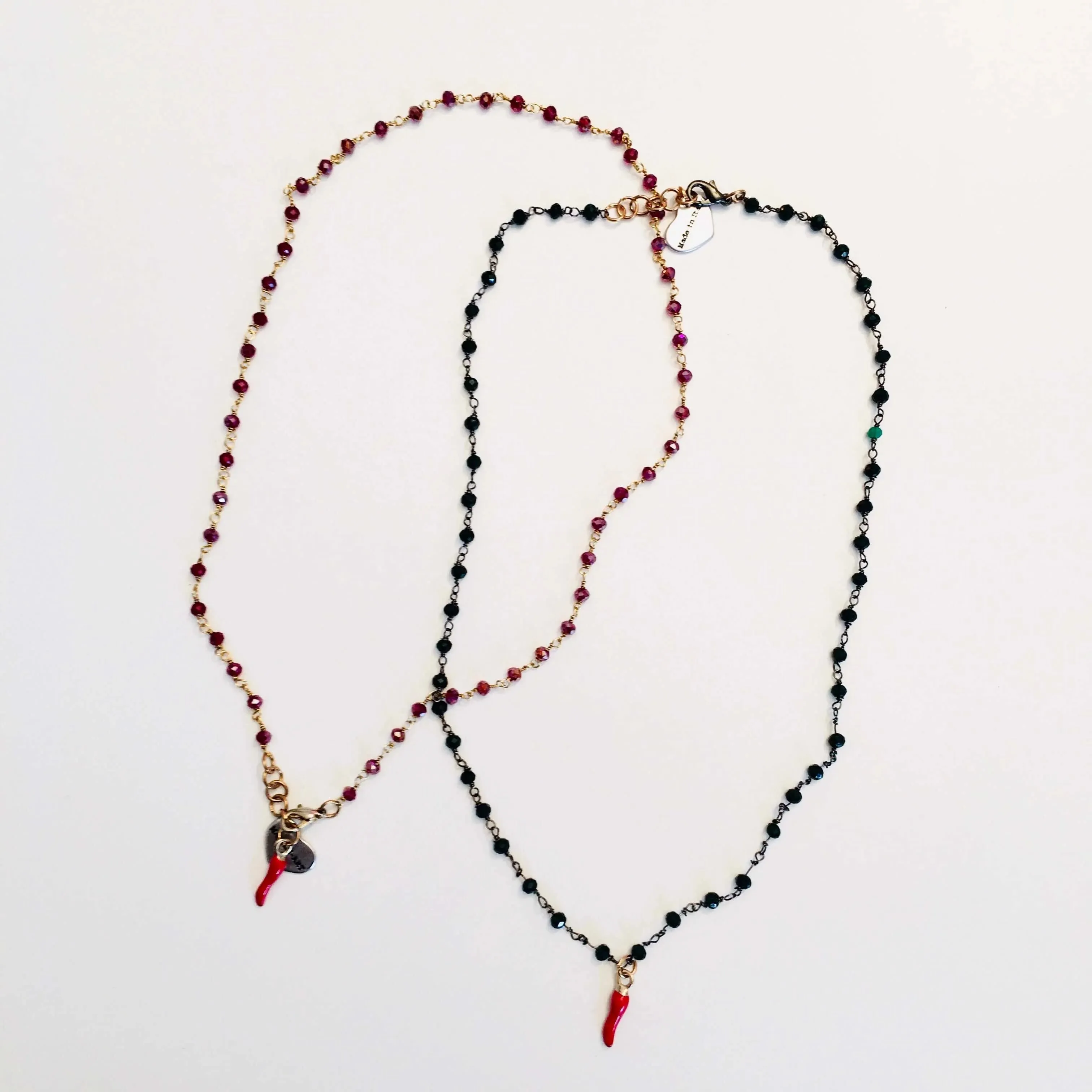 Rosary Choker Necklace with Lucky Charm in 2 Colors. sold by Maiden-Art
