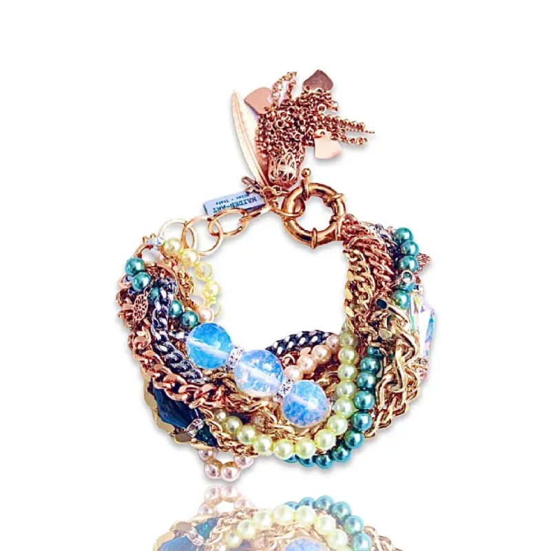 Statement Bracelet with Opal Stones and Charms sold by Maiden-Art