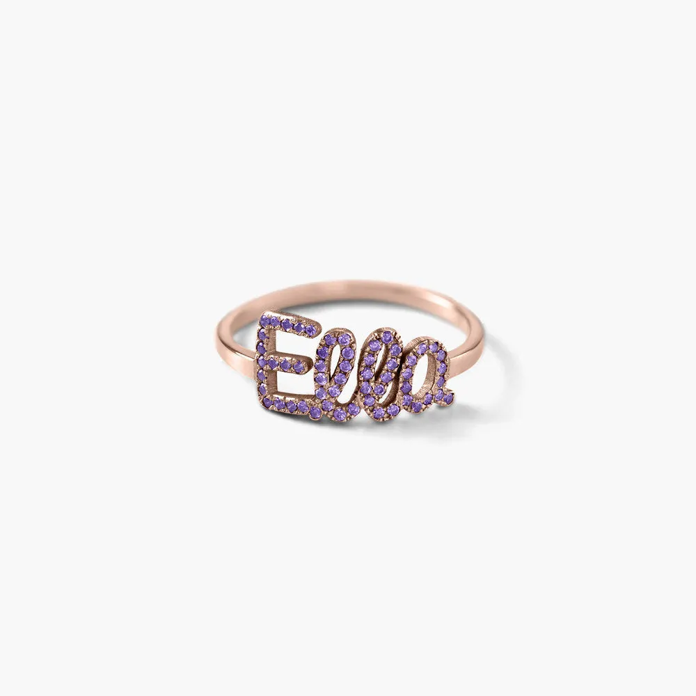 925 Sterling Silver Swarovski Stone Name Ring sold by Maiden-Art product image thumbnail 2